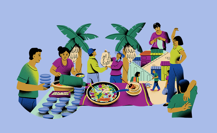 Ilustração mostra atividades realizadas em "zonas azuis"
